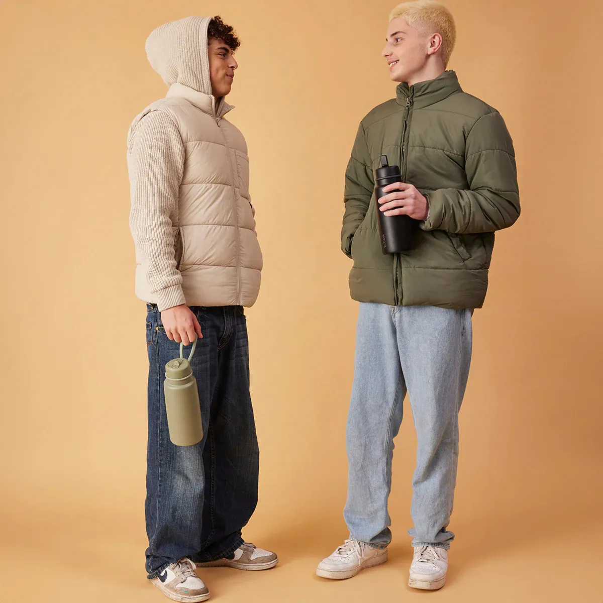 34oz insulated flip top bottle - olive