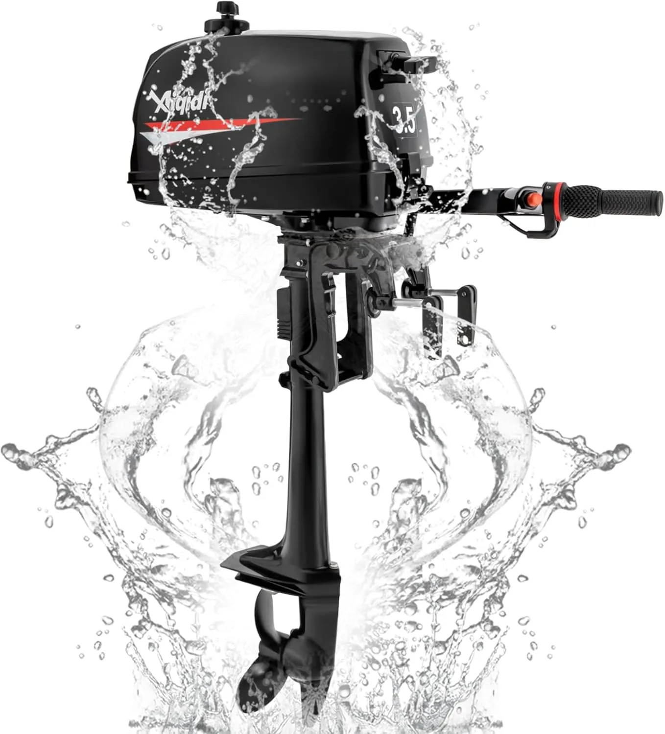 3.5HP 2 Stroke Outboard Motor, 60.4CC Gas Powered Boat Engine with CDI Ignition System, Tiller Control Professional Fishing Boat for Fishing Boats, Dinghies,Inflatable Boats