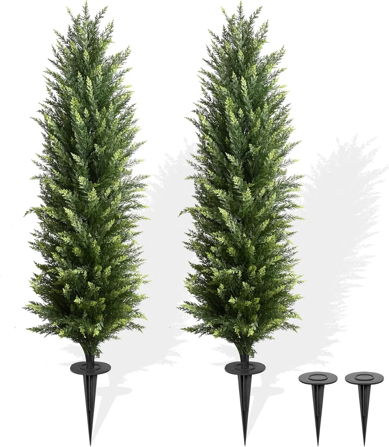 3FT Artificial Cedar Topiary Trees for Outdoors Potted Fake Cypress Trees Faux Evergreen Plants for Home Porch Decor 2 Pack