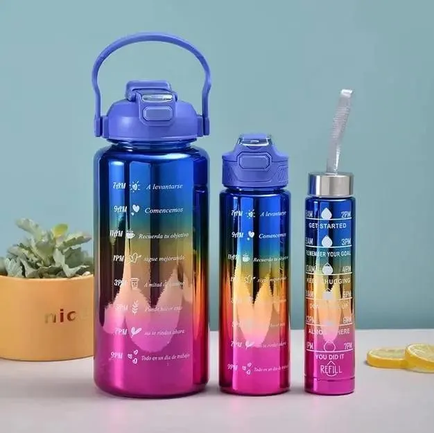 3PCS GRADIENT PORTABLE BOTTLE SET
