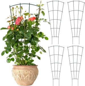 4 Pack 36” Trellis for Potted Plants Indoor 3Ft Fan Pot Trellis for Climbing Plants Outdoor