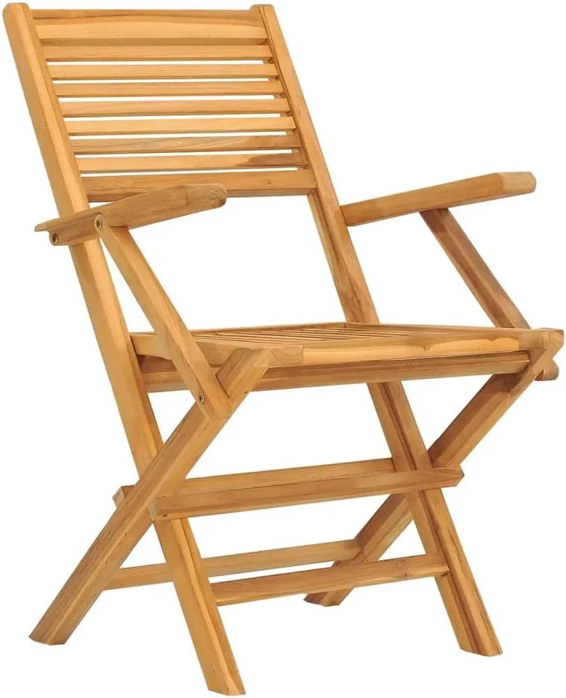 4 Pack Folding Patio Chairs Solid Teak Wood Outdoor Furniture 21.7"x24.4"x35.4" Foldable Lounge Chairs for Backyard Poolside Beach Camping