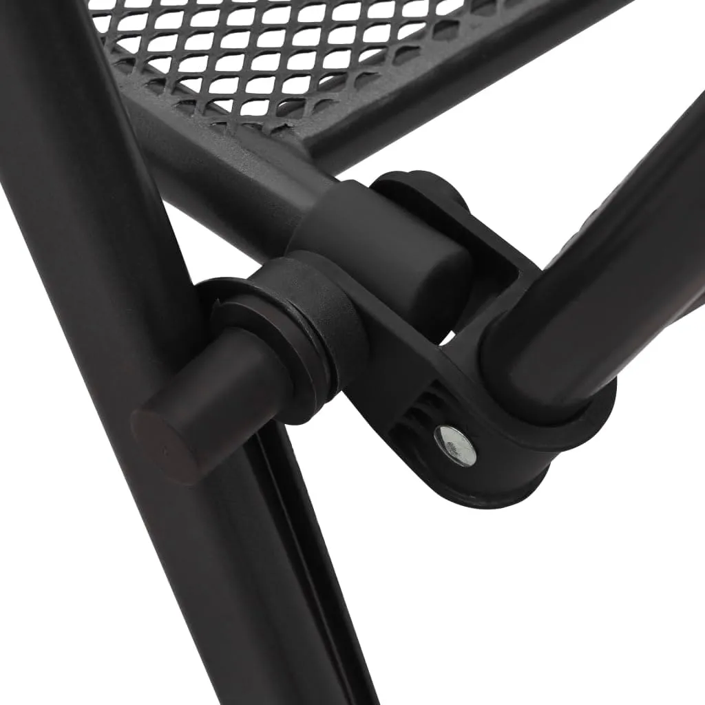 4-Pack Steel Folding Chairs with Adjustable Mesh Backrests, Anthracite Powder-Coated Patio Furniture for Outdoor Indoor Use, Weather-Resistant Dining & Lounge Chairs