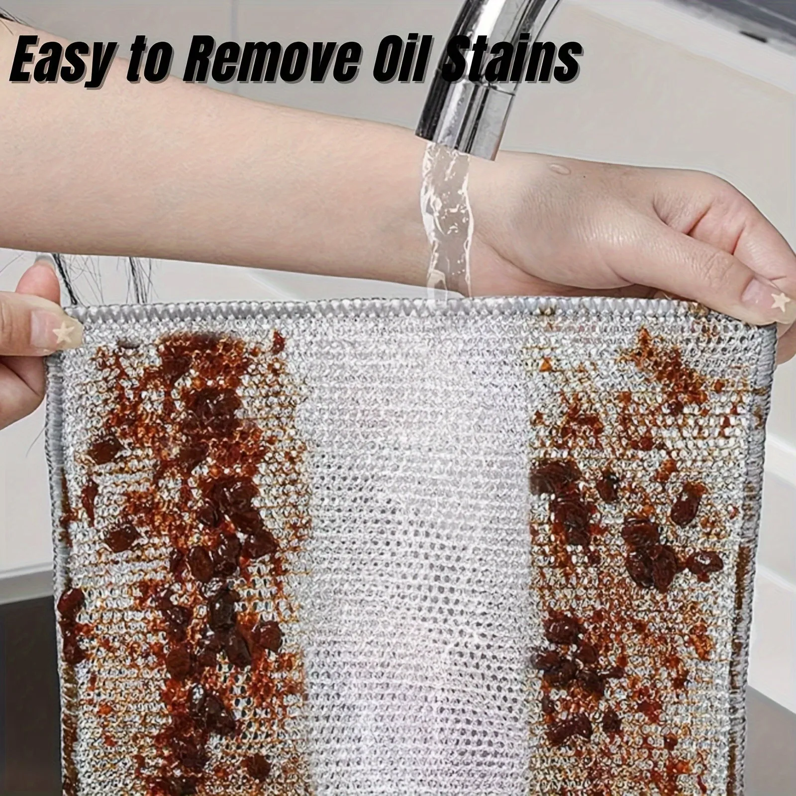 4 Pcs Metal Wire Cloth, Daily Use Cleaning Cloth, Mesh, Non Stick Oil Cloth