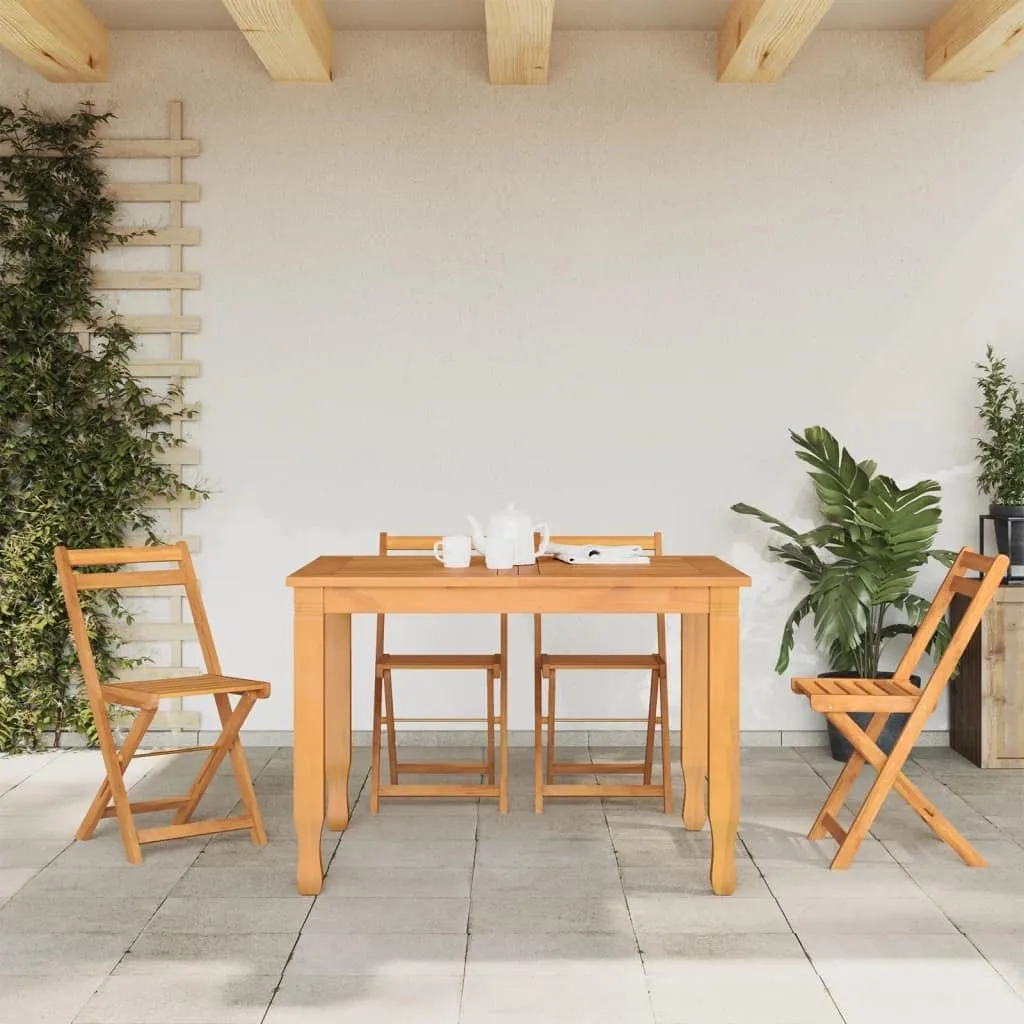 4-Piece Solid Acacia Wood Folding Bistro Chairs for Patio Outdoor Furniture, Foldable Dining Chairs with Oil Finish, 242.5lb Capacity, 31.5" Height (Set of 4)