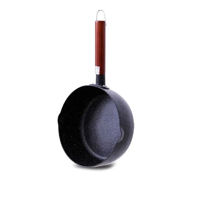 4 Size Aluminum Milk Pot Milk Pan Nonstick Saucepan Warmer With Spout And Wooden Long Handle Cooking For Soup Stew No Cover Pot