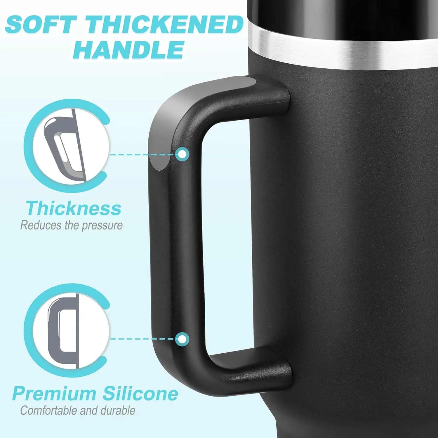 40 oz Tumbler with Handle and Straw, 2 Lids (2 in 1 & LeakProof Lid) - Vacuum Insulated Stainless Steel Double Wall Water Bottle Travel Mug - Holiday Gifts for Women Men - Flower