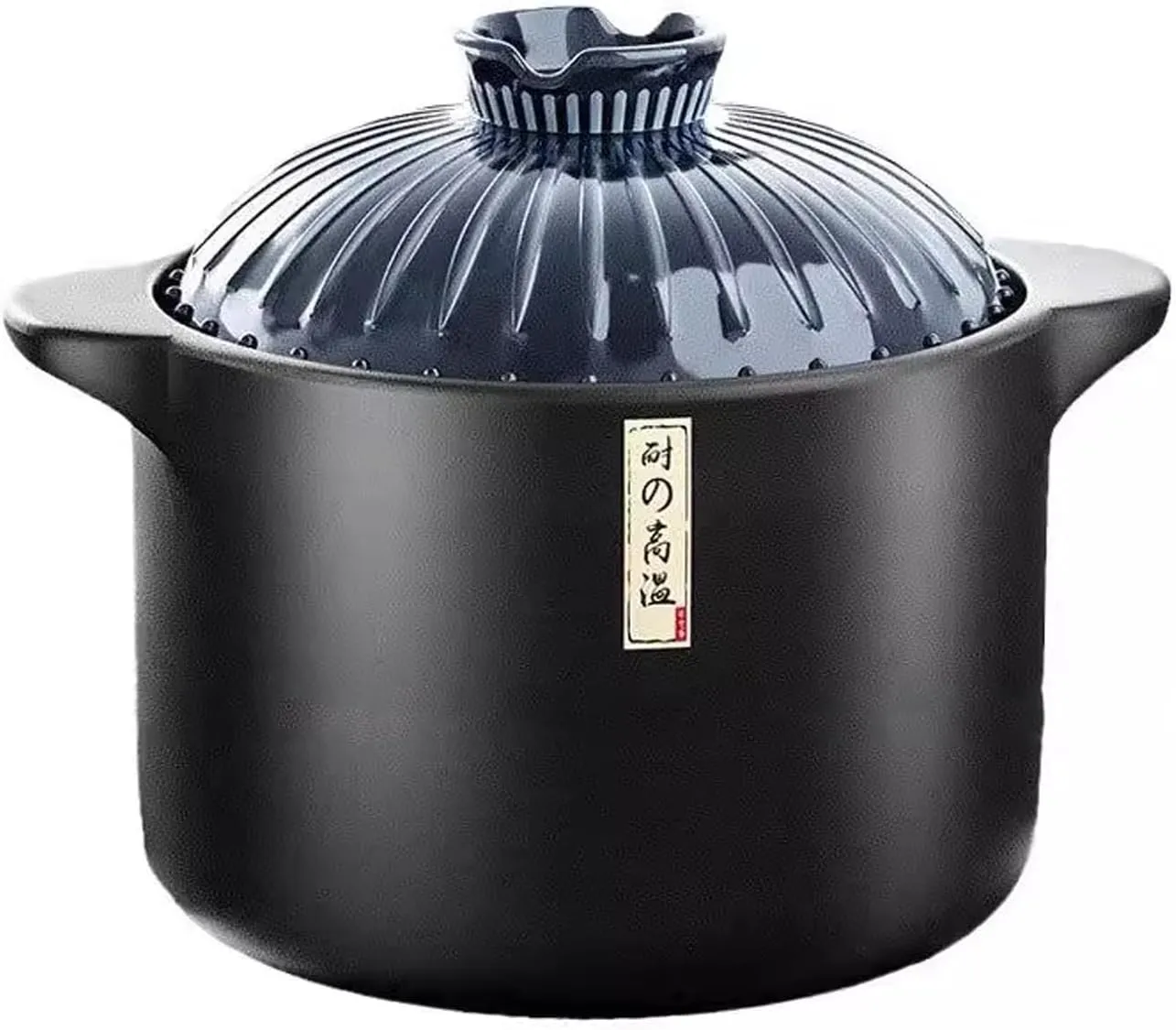 4.6 Quart Ceramic Casserole,with Lid Ceramic Pot,Heat-Resistant Round Stew Pot Soup Pot for cook bibimbap, soup, rice, stew, casserole (Blue4.6QT)