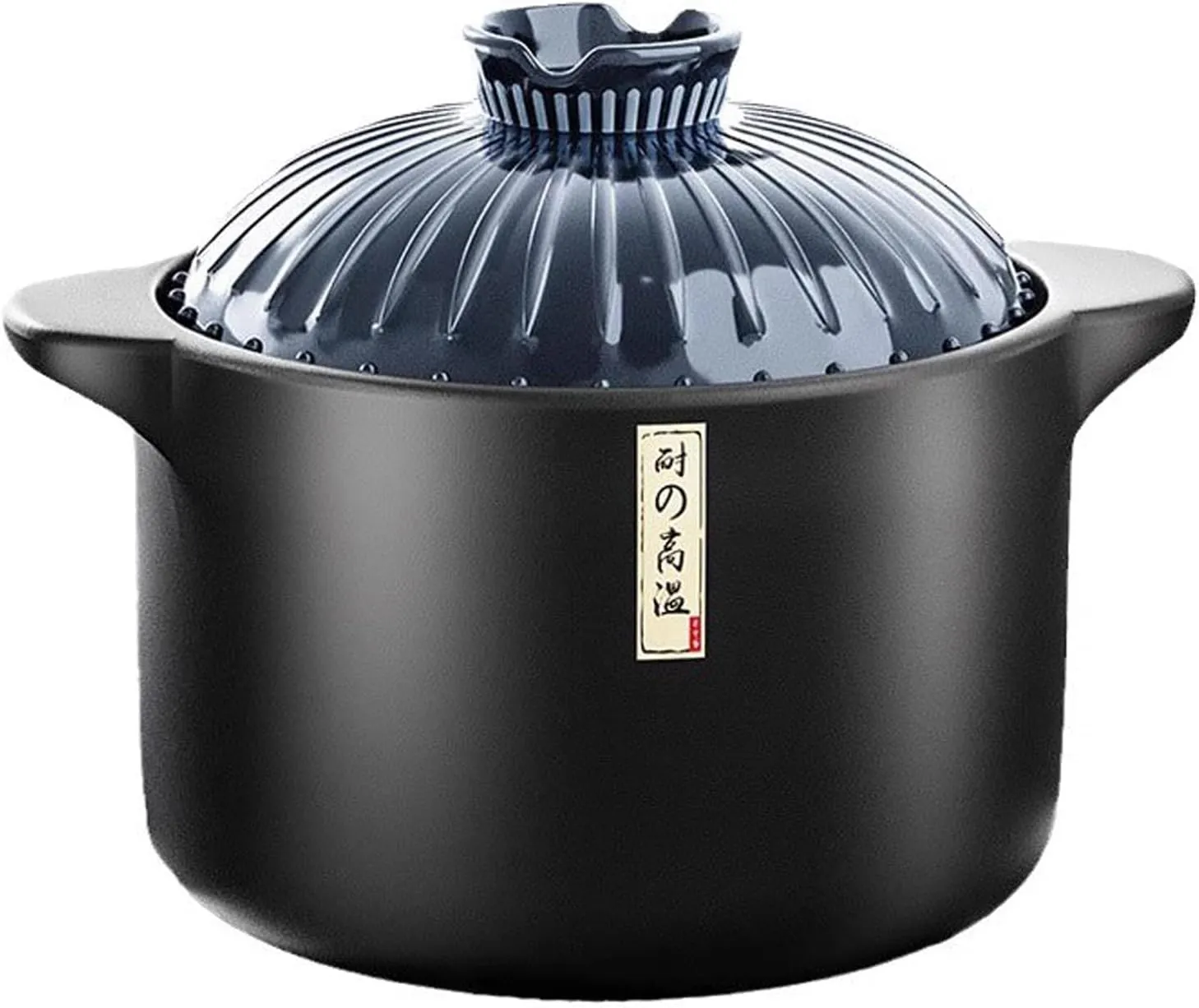 4.6Quart Ceramic Casserole- Heat-Resistant Round Stew Pot, with Lid donabe Clay Pot for Cooking Bibimbap, Soup, Oats, Gruel, Rice, Stew, Casserole - Oven & Stovetop Safe, Durable Ceramic Cookware (Blue4.6Quart)