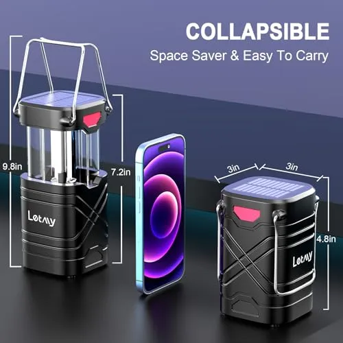 4pcs Camping Lantern,Rechargeable LED Lanterns,Solar Lantern Battery Powered