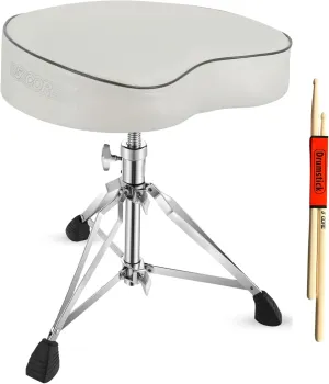 5 CORE Drum Throne 4" Thick Padded Guitar Stool Adjustable Heavy Duty Music Chair Seat Universal for Adults & Kids with Anti Slip Rubber Feet DS CH WH SDL HD