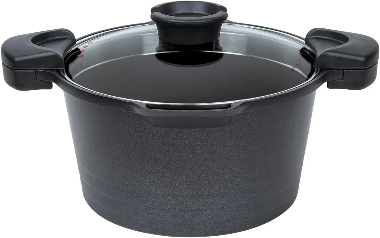 5 QT. Non-Stick Stock N’ Pasta Pot w/ Locking Handles and Easy Pour Strainer, 9”