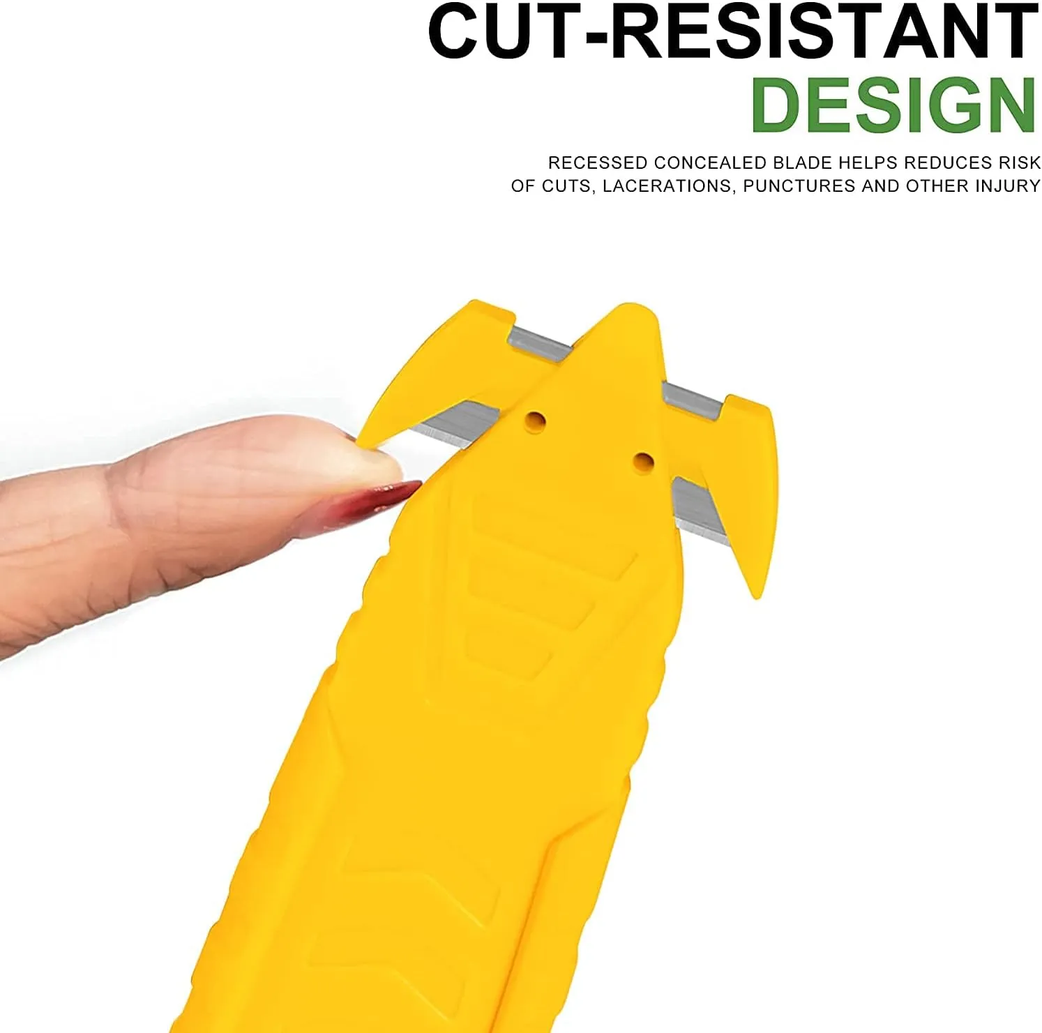 50 Pcs Safety Box Cutter T TOVIA Knife of Double-sided Recessed Concealed Blade, Cutter Stainless Steel Package Opener