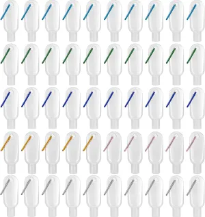 50 PCS Travel Size Bottles with Hand Sanitizer Keychain, 1 OZ (30ML) Refillable Squeeze Containers for Backpack, Portable Plastic Small Empty Leakproof Bottles