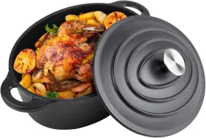 5.5 Quart Oval Cast Iron Dutch Oven Pot with Lid, Oven Safe up to 550° F & Dishwasher Safe, Sturdy Dutch Oven Cookware