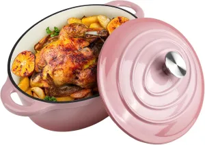 5.5 Quart Oval Enameled Cast Iron Dutch Oven Pot with Lid, Oven Safe up to 550° F & Dishwasher Safe, Sturdy Dutch Oven Cookware