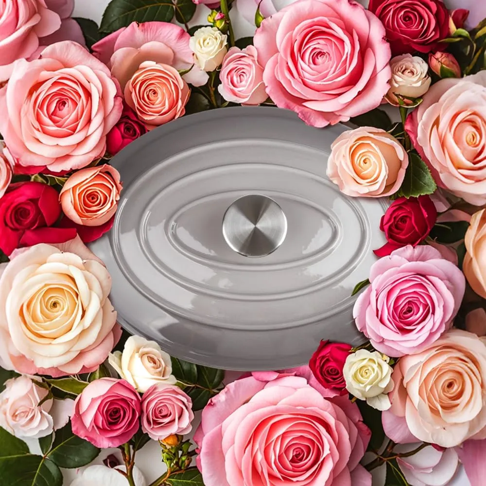 5.5 Quart Oval Enameled Cast Iron Dutch Oven Pot with Lid, Oven Safe up to 550° F & Dishwasher Safe, Sturdy Dutch Oven Cookware
