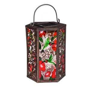 (55565) Hummingbird Floral Solar Lantern