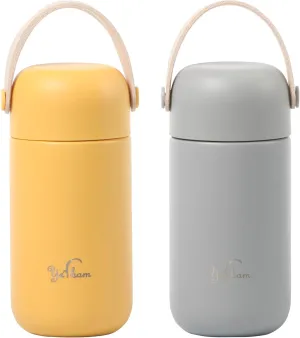 5.5oz Mini Tumbler Stainless Steel Vacuum Insulated Water Bottle Double Wall Thermos Flask Small Size BPA Free Leakproof (Gray-Yellow Combo)