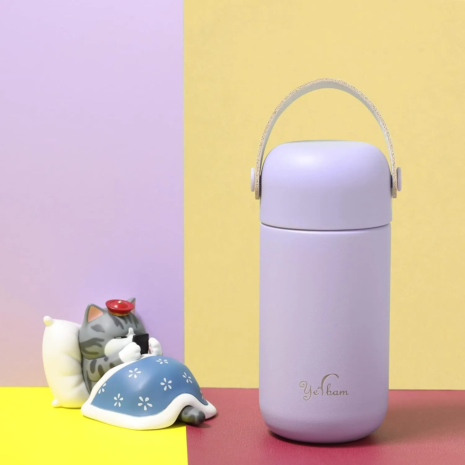 5.5oz Mini Tumbler Stainless Steel Vacuum Insulated Water Bottle Double Wall Thermos Flask Small Size BPA Free Leakproof (Periwinkle-Pink Combo)