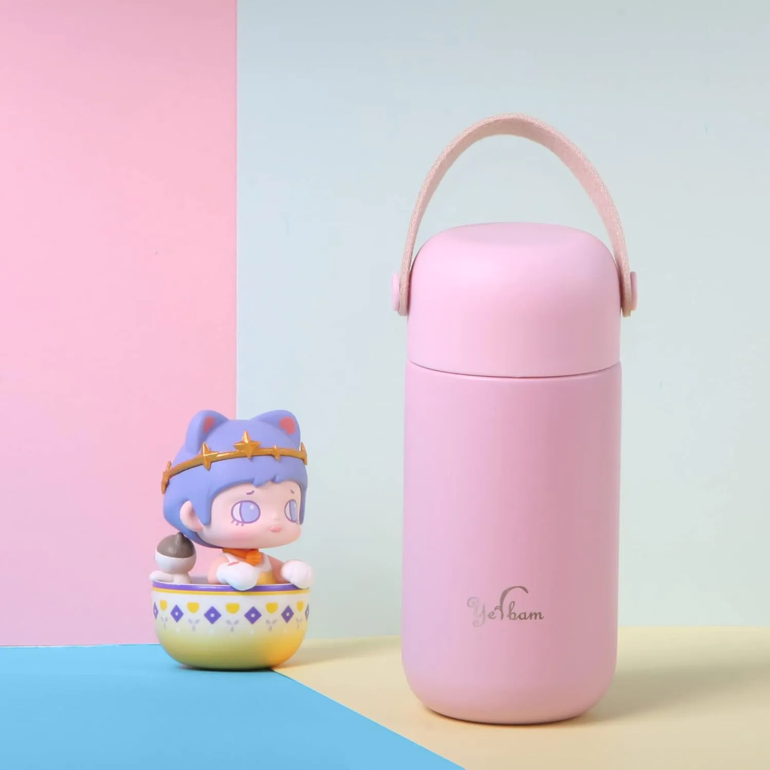 5.5oz Mini Tumbler Stainless Steel Vacuum Insulated Water Bottle Double Wall Thermos Flask Small Size BPA Free Leakproof (Periwinkle-Pink Combo)