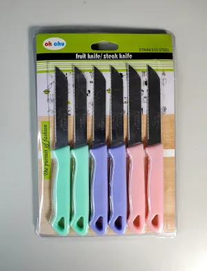 6 set fruit steak knife