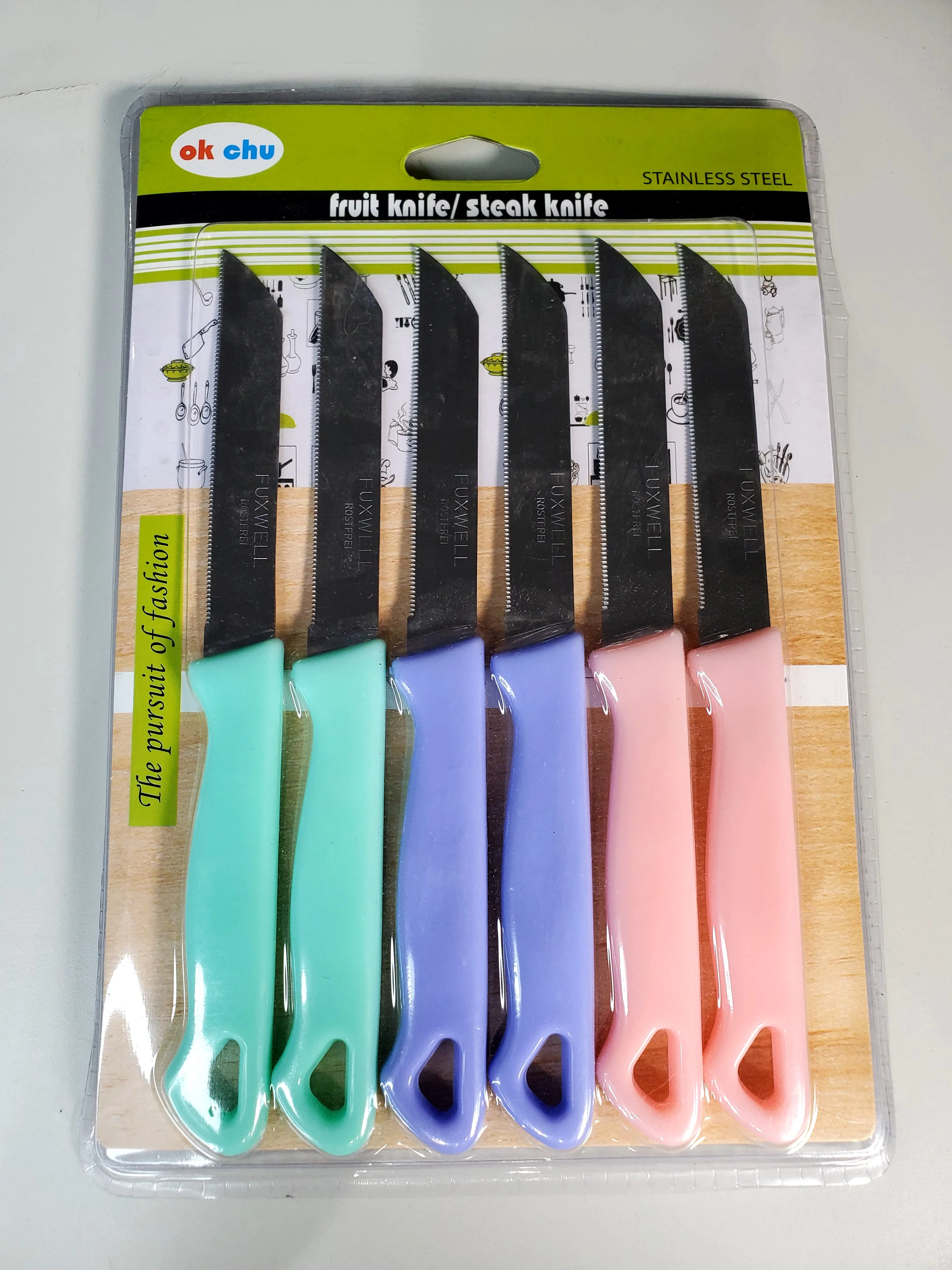 6 set fruit steak knife