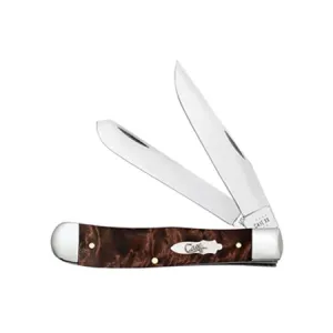 64060 POCKET KNIFE TRAPPER - BROWN MAPLE BURL WOOD
