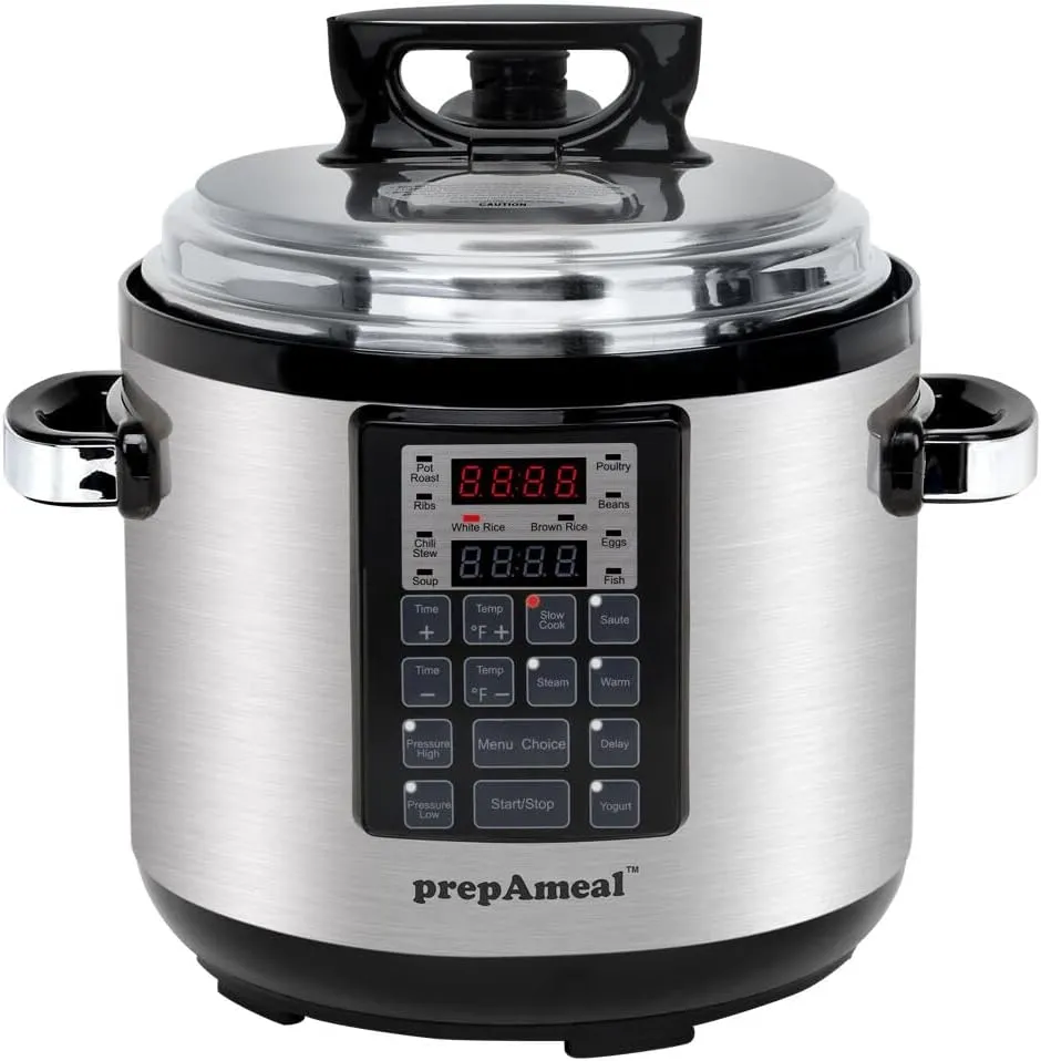 6QT Electric Pressure Cooker 8-in-1 Multi-Functional Programmable Non-Stick Pot, Slow Cooker, Rice, Steamer, Sauté, Yogurt Maker, Warmer, 6 Quart