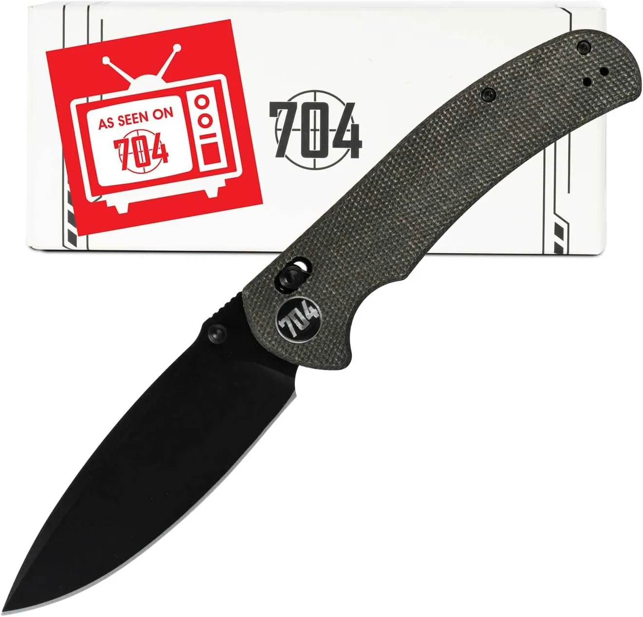 704 Gear Urban Ranger V2 | EDC Folding Pocket Knife with Ambidextrous Thumbstud and Crossbar Lock | 3.74" Blade, 14C28N Steel, Reversible Pocket Clip | Black Micarta/Black