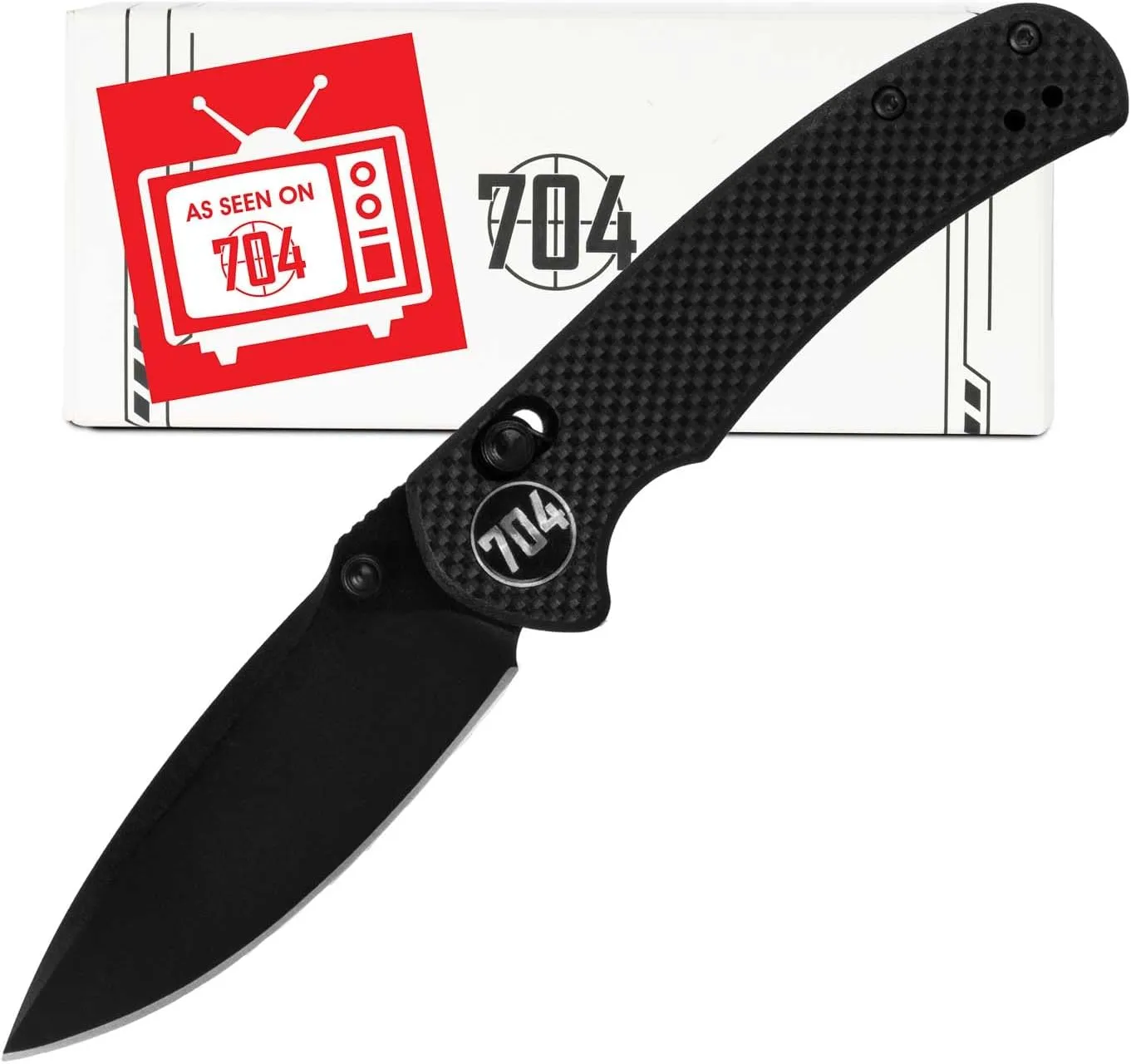 704 Gear Urban Ranger V2 | EDC Folding Pocket Knife with Ambidextrous Thumbstud and Crossbar Lock | 3.74" Blade, 14C28N Steel, Reversible Pocket Clip | Black/Black