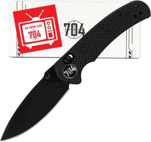 704 Gear Urban Ranger V2 | EDC Folding Pocket Knife with Ambidextrous Thumbstud and Crossbar Lock | 3.74" Blade, 14C28N Steel, Reversible Pocket Clip | Black/Black