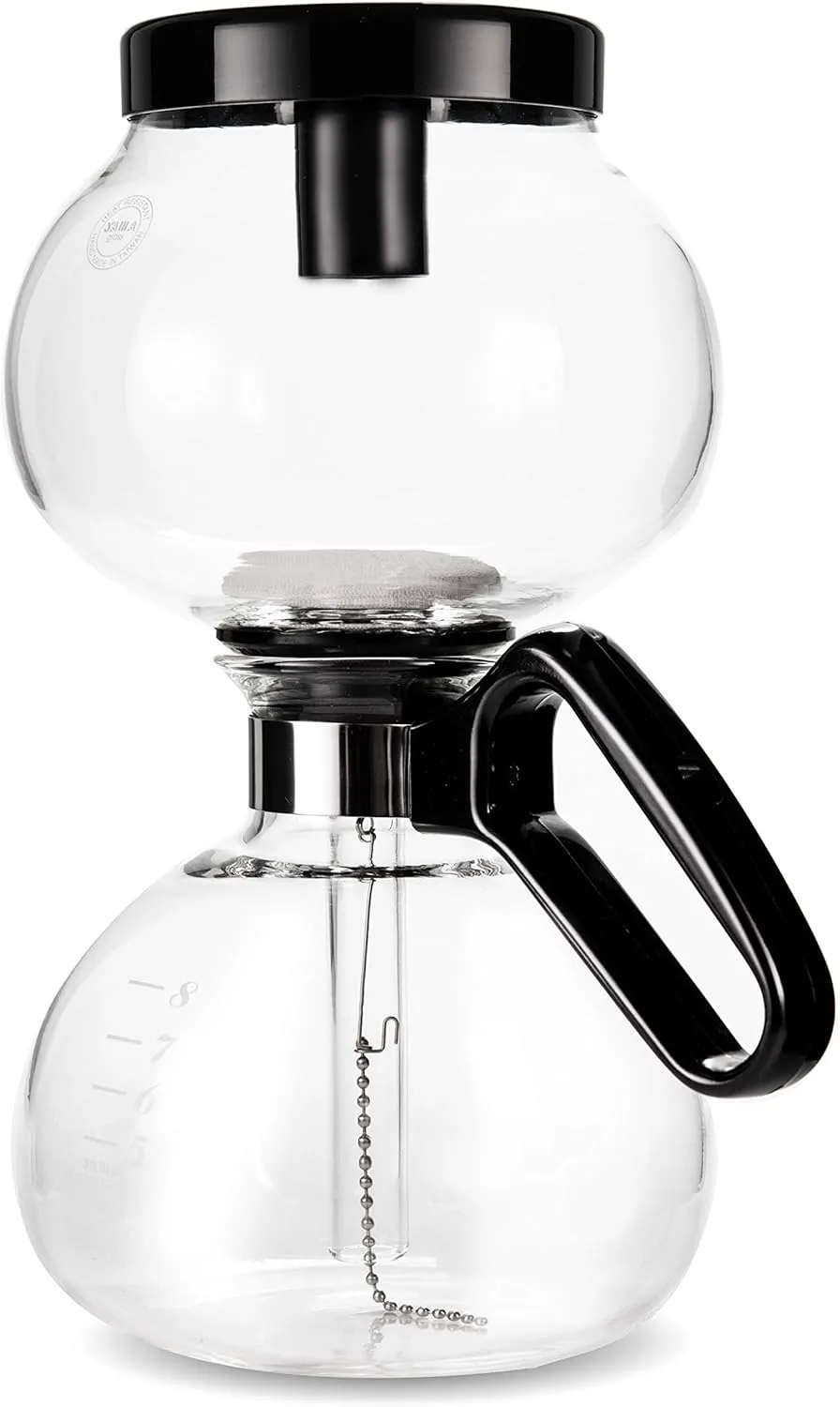 8-Cup Stovetop Siphon Coffee Maker, 24 Oz Vacuum Brew, Heat-Resistant Borosilicate Glass