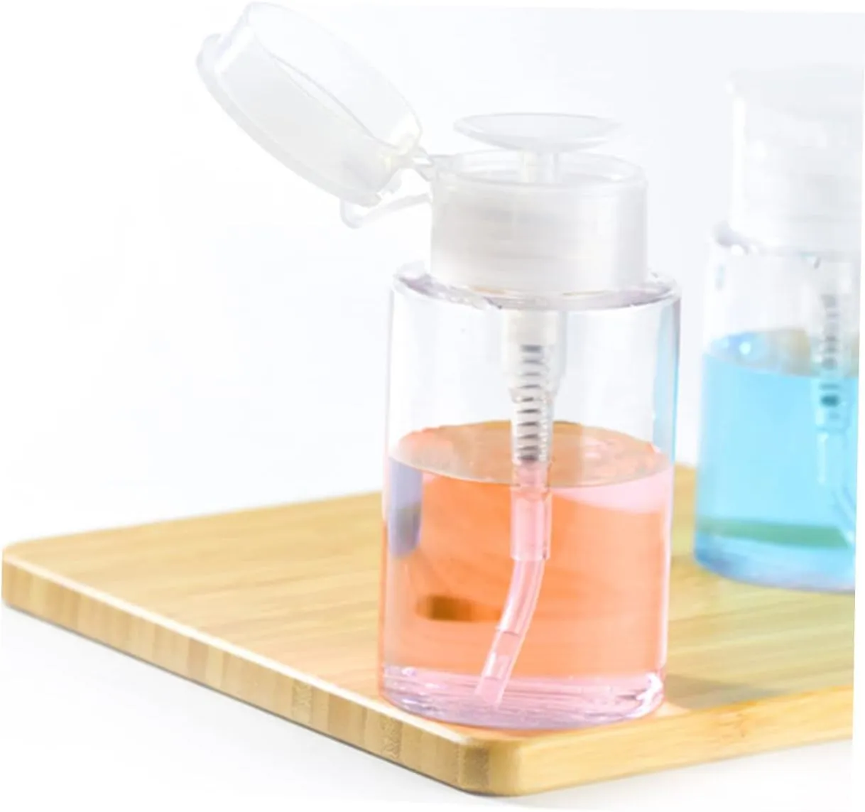 8pcs Press Pump Bottle Travel Lotion Containers Transparent Caps for Essential Oils Toner and Makeup Remover Leakproof Design for Easy Carrying