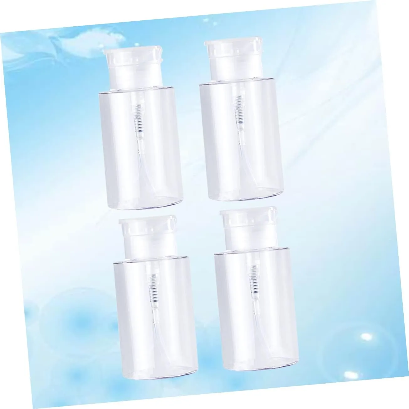 8pcs Press Pump Bottle Travel Lotion Containers Transparent Caps for Essential Oils Toner and Makeup Remover Leakproof Design for Easy Carrying