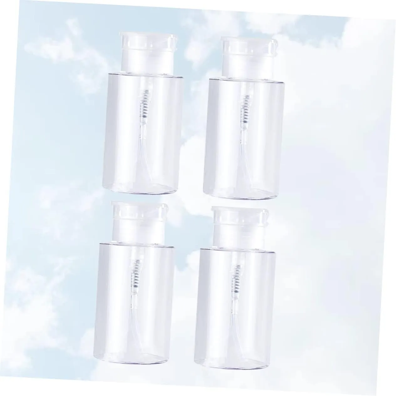 8pcs Press Pump Bottle Travel Lotion Containers Transparent Caps for Essential Oils Toner and Makeup Remover Leakproof Design for Easy Carrying