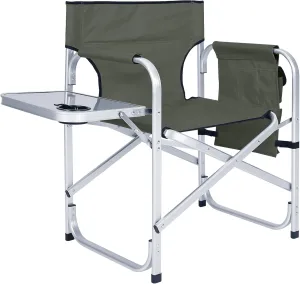 ABCCANOPY Folding Directors Chair Outdoor Camping Chair Makeup Artist Chair with Side Table & Pockets, Dark Gray