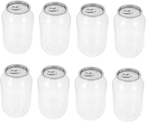 ABOOFAN 8 Pcs Juice Bottles Caps 500ml Plastic Juice Jugs Leakproof Containers for Drinks Smoothies and Ice Tea