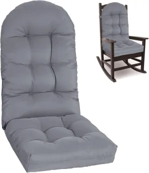 Adirondack Chair Cushion, Rocking Cushions 44x19.4x4 inch, High Back Patio Recliner Cushion of Upper and Lower with Ties, Sunscreen and Fade-Resistant Gray,1