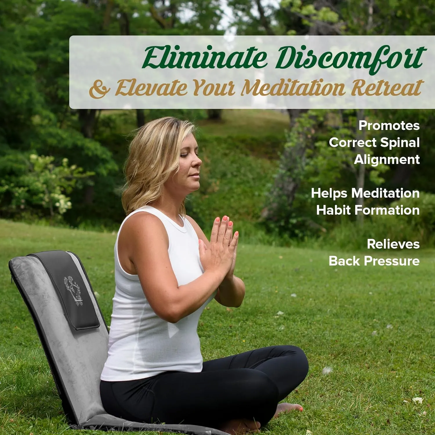 Adjustable Japanese Floor Chair with Back Support for Adults | Premium Meditation Chair for Seating, Yoga & Gaming -Folding Backjack Floor Chair with 6 Recline Positions, Thick Padding & Vegan Leather