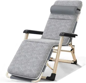 Adjustable Recliner with Headrest,Folding Recliner 1 Seat Chair for Lunch Break, Portable Zero-Gravity Beach Chair,Foldable Outdoor Chair