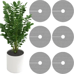 Adnee 6 Pcs 11.8 Inch Plant Pot Grids-Cuttable Plant Pot Soil Covers Protectors from Animals-Indoor Plant Pot Soil Guard for Outdoor Garden Plant Protection