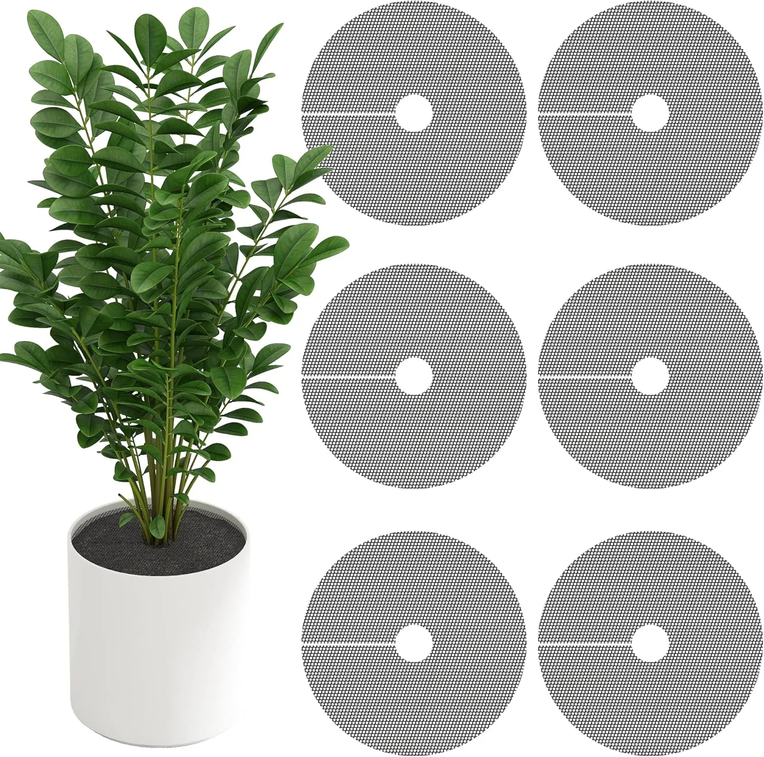 Adnee 6 Pcs 11.8 Inch Plant Pot Grids-Cuttable Plant Pot Soil Covers Protectors from Animals-Indoor Plant Pot Soil Guard for Outdoor Garden Plant Protection