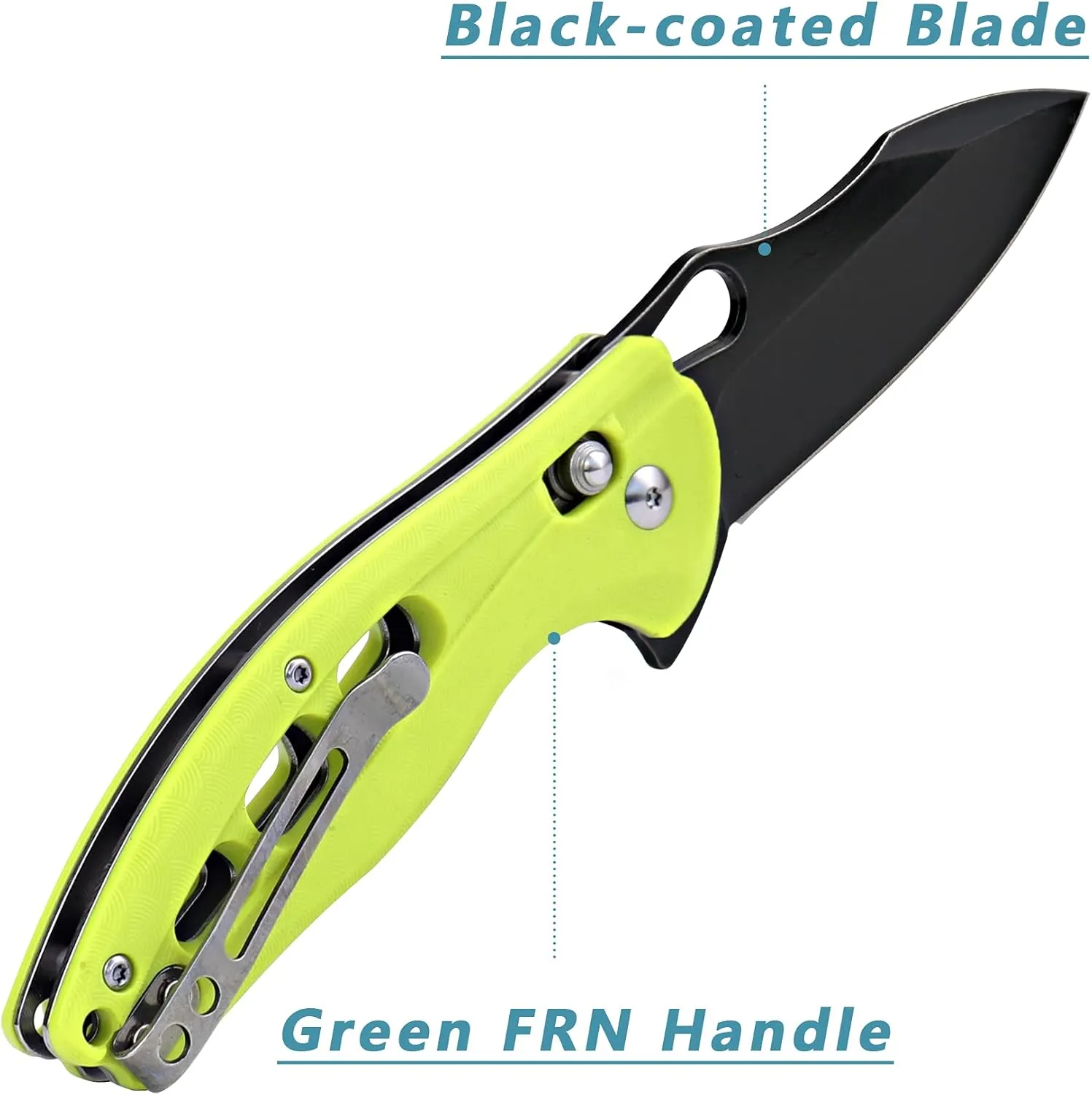 ALBATROSS Premium Folding Pocket Hunting Knife, 3" Black Steel Blade, Axis Lock Mechanism, Green FRN Handle 4.25", EDC with Flipper Opening & Deep Carry Clip, Outdoor Survival Gear - FK036BC-GN