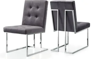 Alexis Grey Velvet Dining Chair