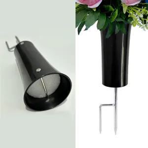 ALL SPECIAL Cemetery Decoration Vase, Gravestone Gravesite Flower Holder, Grave Pot Holder Tombstone, for Fresh and Artificial Flowers, for Mother's Day, Memorial Day, Never be Blown Away, Reusable