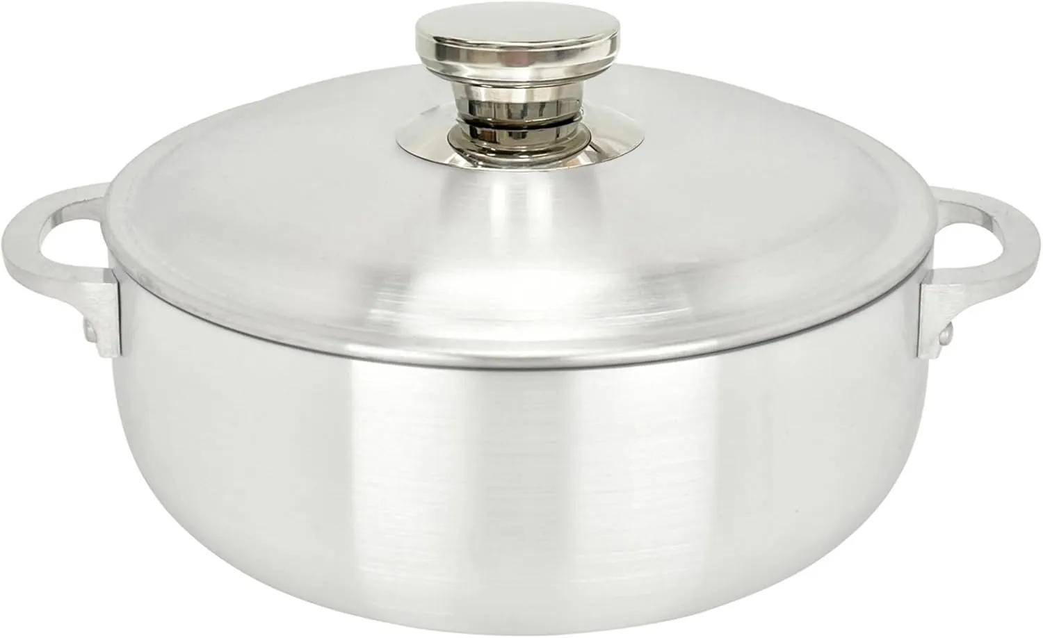 ALUMINUM CALDERO STOCK POT by Chef Pro, Durable Aluminum, Superior Cooking Performance for Even Heat Distribution, Perfect For Serving Large/Small Groups, Riveted Handles, Commercial Grade, 3.8 Quart