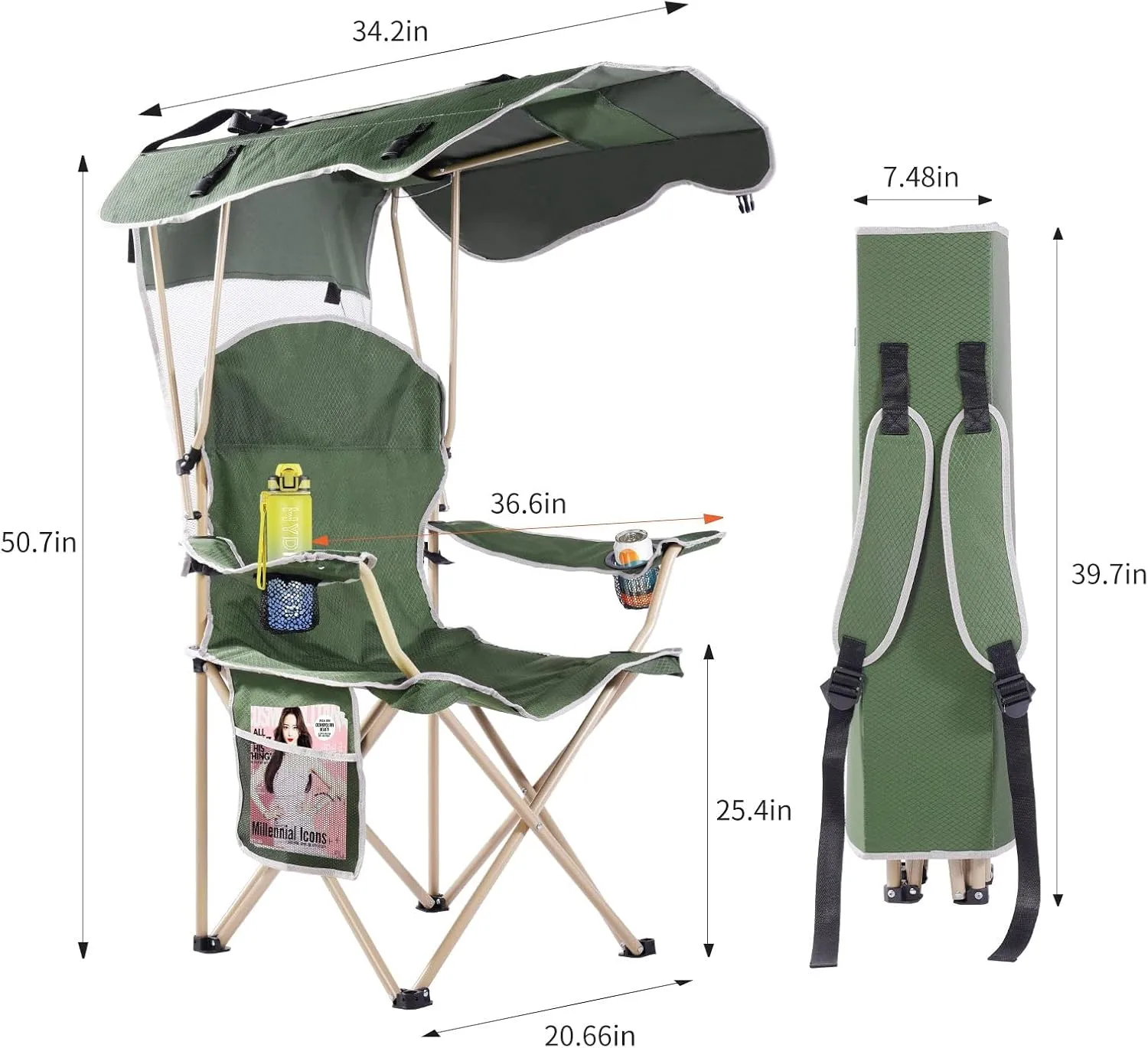 Amazing for less Folding Chair – Portable Outdoor Camping & Beach Chair (Red (Shade), (1-Pack))