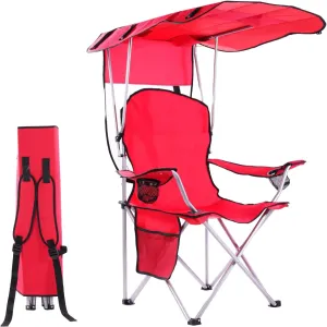 Amazing for less Folding Chair – Portable Outdoor Camping & Beach Chair (Red (Shade), (1-Pack))