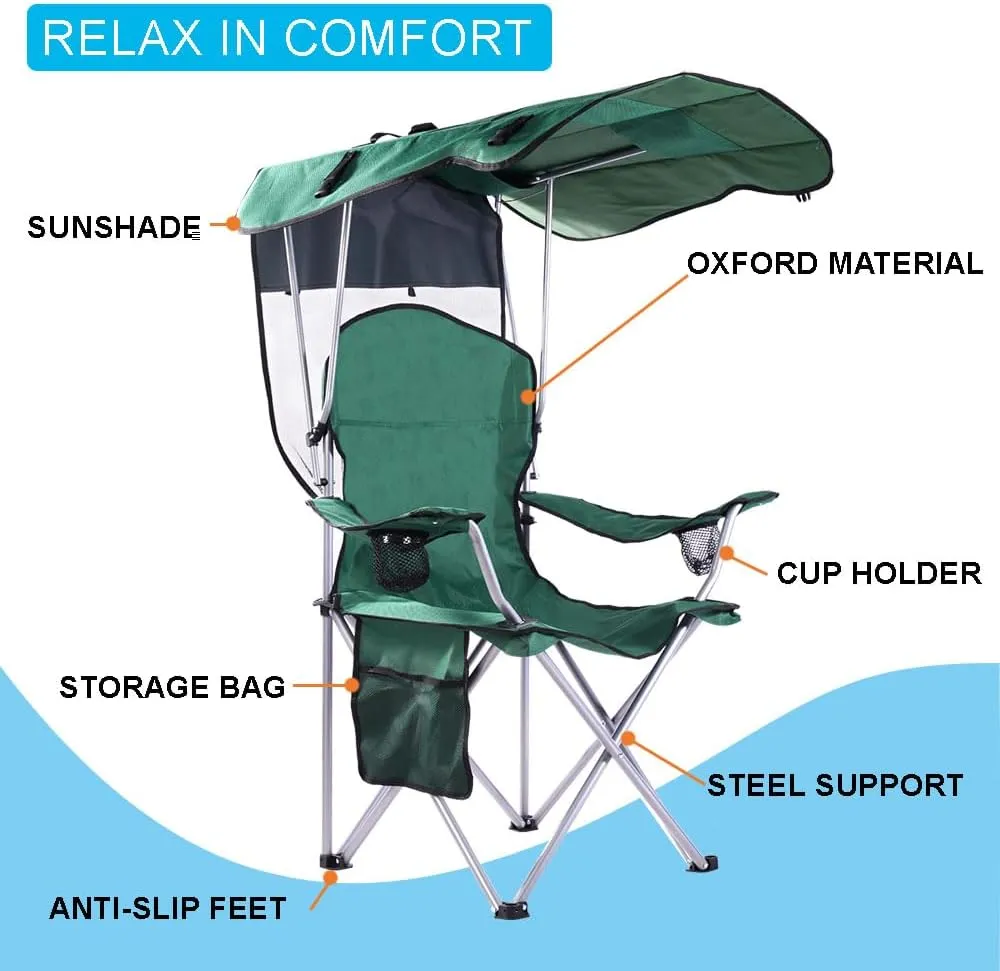 Amazing for less Folding Chair – Portable Outdoor Camping & Beach Chair (Red (Shade), (1-Pack))
